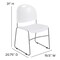 Flash Furniture White Plastic Stack Chair RUT-188-WH-GG - alternate 3